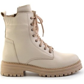 Resim Bej Hakiki Deri Kadın Bot & Bootie K02040451203 Bej 