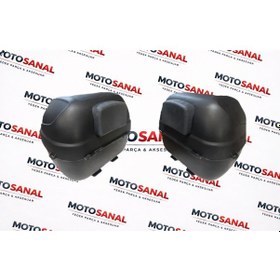 Resim Modasanal 35 Lt Motosiklet Topcase Bel Destekli Sök Tak Kilitli Arka Çanta Siyah 