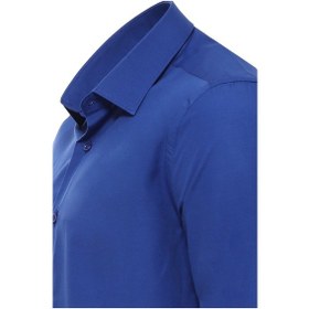 Resim Wessi Desensiz Uzun Kollu Regular Fit Mavi Erkek Gömlek Mavi 