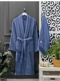 Resim 4 Parça Aile Bornoz Seti Kadın Erkek Havlulu Bornoz Takımı 100 La (516052037) 