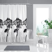 Resim Zethome Banyo Perdesi 1x240x200 Tek Kanat Duş Perdesi Halka Hediyeli Duşakabin Perdesi 3391 