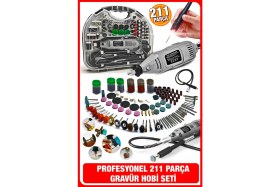 Resim Proxtech Premium Çok Amaçlı Devir Ayarli 211 Parça Hobi Gravür Seti El Motoru Usta Set Esnek Şaft 