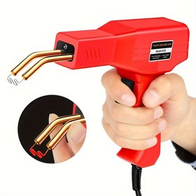 Resim Araba Tampon Onarımı, Kayak ve Plastik Ürünler için 220V-240V Plastik Kaynak Tabancası, Kırmızı El Tipi Lehim Isı Aracı LED Aydınlatma ile, Yay Yüklü Anahtar, Avrupa Standart Fiş, 4 Çeşit Kaynak Klipsi İçerir 