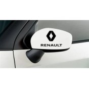 Resim Renault Logo ve Yazılı Ayna Sticker Etiket Modeli 2 