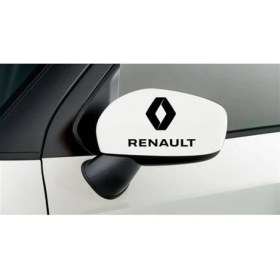 Resim Renault Logo ve Yazılı Ayna Sticker Etiket Modeli 2 