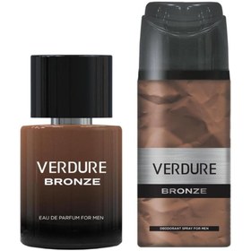 Resim VERDURE Bronze Erkek Parfüm Seti 100 ml Deodorant 150 ml 