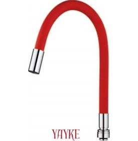 Resim Yayke Kırmızı Renkli Oynar Başlıklı Musluk Batarya Başlığı Kobar 