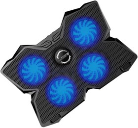 Resim HPY Pazar Laptop Soğutucu, 4 Fanlı, LED Aydınlatmalı, 12-17.3 İnç Notebook Uyumlu, Fan Hız Kontrolü, Katlanabilir Baffle Kaymaz Tasarım 
