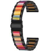 Resim Tongxida Samsung Uyumlu 20mm Boncuklu Çelik + Reçine Kordon Akıllı Saat 