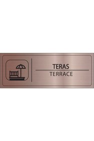 Resim Mayeka Teras İsimlik Bronz Metal Kapı İsimliği Levhası Yönlendirme Tabelası 