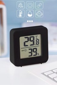 Resim ByKurt Sıcaklık Nem Ölçer Termometre Higrome Mini LCD Dijitale - Duvara Takılabilir Siyah 