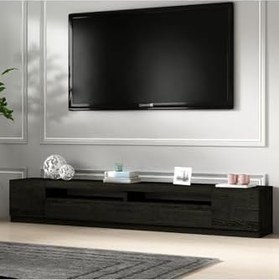 Resim Inarch Dizayn T008 Arya Işıklı Tv Sehpası Set Ahşap Siyah 