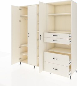 Resim Kronos Dolap 12 Raflı 4 Çekmeceli Tek Askılı 220x59x243 Aytaşı-aytaşı/aytaşı Aytası/aytası - Aytası 