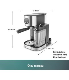 Resim Homend Coffebreak 5015H Espresso Makinesi 1470W Güçlü Süt Köpürtücülü Inox Renkli 