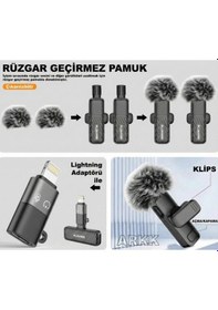 Resim Kablosuz Type-c Yaka Mikrofonu Çok Renkli 