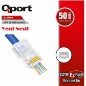Resim Qport Q - J600Y Yeni Nesil Cat6 50 Adet Rj - 45 Konnektör 