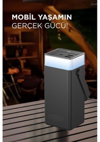 Resim 1041 40000 Mah Type-c Lightning 22,5 W Hızlı Şarj Rgb Led Işıklı Powerbank Siyah Beyaz 
