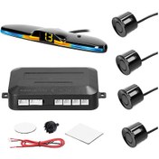 Resim Honmex Araç Geri Vurgu Sensörü Sistemi - 4 Siyah Ultrasonik Prob, Sesli Alarm, 30-250cm Doğruluk, Kolay Kurulum 