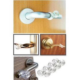 Resim Şeffaf Kapı Kolu Stoperi Kapı Kolu Tamponu 4 Adet Kapı Güvenliği 