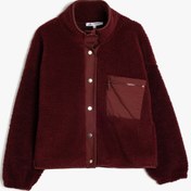 Resim Oversize Çıtçıt Düğmeli Cep Detaylı Peluş Sweatshirt 