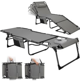 Resim Kingcamp Magnolia B10 Hands-Free Premium 7 Kademeli Katlanır Şezlong Grey 