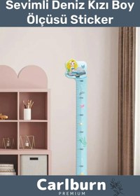 Resim Carlburn Özel Üretim İz Bırakmayan Çift Taraflı Bantlı Silinebilir Ev Sevimli Deniz Kızı Boy Ölçüsü Sticker 