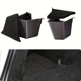 Resim For Tesla Model Y BaseNOR Trunk Organizer ile uyumlu, halı benzeri kapaklı - 2025/2026 için for TESLA Y Depolama Kutusu ile uyumlu, ağır hizmet tipi TPE yapısı, çizik ve sıçrama karşıtı, bagaj ve yan tarafında yer tasarrufu sağlayan tasarım - Juniper İç Mekan Yükseltmeleri ile uyumlu, şık kutu depolama kutusu, dokulu bitiş, dayanıklı düzenleyici 