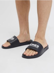 Resim Jack & Jones Erkek Marka Logolu Rahat Tabanlı Şık Görünüşlü Günlük Ve Plaj Kullanımına Lacivert Terlik 12236477 