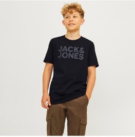 Resim Jack & Jones Jack&jones Corp Logo Erkek Çocuk Siyah Tişört 