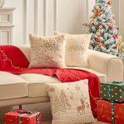 Resim Noel Yastık Kılıfı, Tatil Dekorasyonu İçin Uygun Ev Oturma Odası Kanepe Örtüsü, İçi Dahil Değildir 