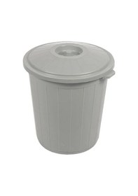 Resim Nossa Bil-003 Kapaklı Gri Çöp Kovası 90 Lt Gri 