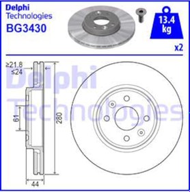 Resim Delphi On Fren Disk 2 Adt Kangoo Megane2 Clio Laguna Captur 