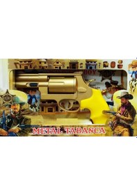 Resim Oyuncak Kapsül Tabancası Oyuncak Metal Tabanca Gold Sarı Renk Tabanca Oyuncak Silah Karne Hediyesi 