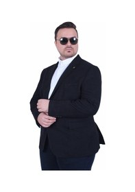 Resim Mocgrande Erkek Büyük Beden 4 Drop Blazer Şönili Ceket 500602 Sıyah Siyah 
