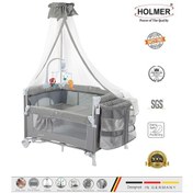 Resim Holmer Coolstyle Premium Cibinlikli Dönenceli Anne Yanı Oyun Parkı Beşik 70x110 CM 