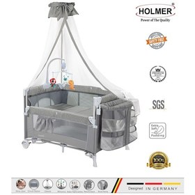 Resim Holmer Coolstyle Premium Cibinlikli Dönenceli Anne Yanı Oyun Parkı Beşik 70x110 CM 