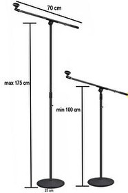 Resim Lastvoice BMS-02 Hareketli Kol Döküm Tabanlı Boy Mikrofon Standı Sehpası 