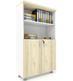 Resim Modüler Dünyası Kapaklı Kitaplık Dosya Dolabı - 80X38X153 (307768062) Beyaz - Meşe 