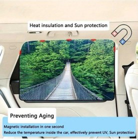 Resim Xuweiwei 4pc 4 Adet Manyetik Güneşlik Uv Korumalı Ve Isı Yalıtımlı Araç İçi Soğutma İçin Taşınabilir Cartoon Desenli 