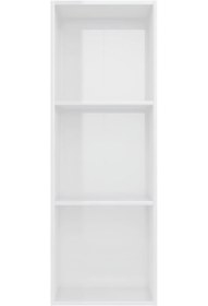 Resim KRM MOBİLYA & DEKORASYON 3 Bölmeli Çok Amaçlı Dolap, Kitaplık, Dergilik, Gazetelik (BEYAZ) 