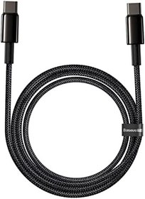 Resim Baseus Tungsten Gold Hızlı Şarj Kablosu Type-C to Type-C 100W, 2m, Siyah 