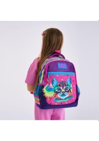 Resim Coral High Kıds Mor Pembe Kedi Desenli 2'li Okul Çanta Seti Set0223477 
