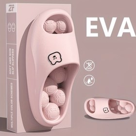 Resim Kadınların Sevimli Karikatür Ayı EVA Terlikleri - Hızlı Kuruyan, Kalın Tabanlı Masaj Topu Tasarımı, Hafif ve Rahat Tüm Gün Giyim, Pembe, Kaydırmaz Ayakkabılar | Günlük İç Mekan Terlikleri | Yumuşak EVA Malzeme 