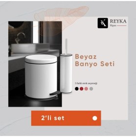 Resim Pratik 2'li Banyo Seti, 3 Litre Çöp Kovası ve Wc Fırça Seti 