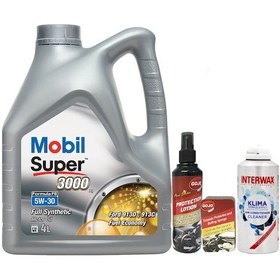 Resim Mobil Super 5W-30 3000 Full Sentetik Motor Yağı 4 L + Gojo Set + Intermac Klima Temizleyici 150 ML 