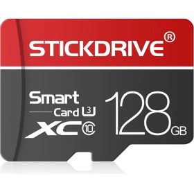 Resim Stickdrive 128GB U3 Beyaz Hattı Kırmızı ve Siyah Tf (Mikro Sd) Hafıza Kartı (Yurt Dışından) 