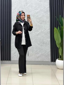Resim Noşhe yaka biye yandan cepli kap kod:4599 - Siyah / 3 