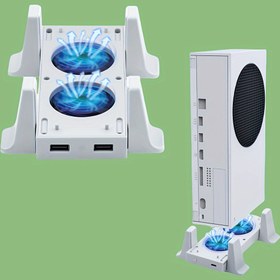 Resim Xbox Series S için Dikey Soğutma Standı, 4 Seviyeli Ayarlanabilir Fan Hızı, Çift USB Portu, LED Göstergesi, Tip-C Güç Girişi, Fan Kontrol Anahtarı - Oyun Konsolu Soğutucu ve Tutucu 