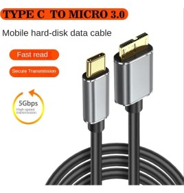 Resim Zerzembe USB Type C To Micro B Hard Disk Kablosu 1 Metre 