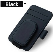 Resim Dashanshop Siyah Pu Deri Güneşlik Gözlük Tutucu Ve Kartlık Modası 